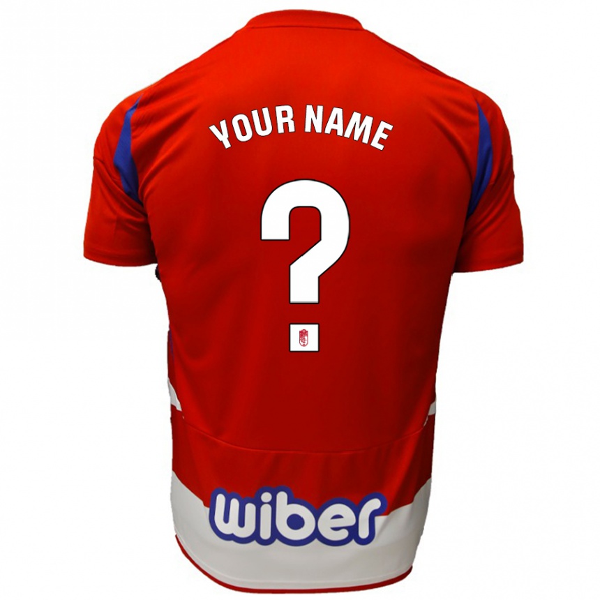 Kids Football Your Name #0 Red White Blue Home Jersey 2024/25 T-Shirt Uk