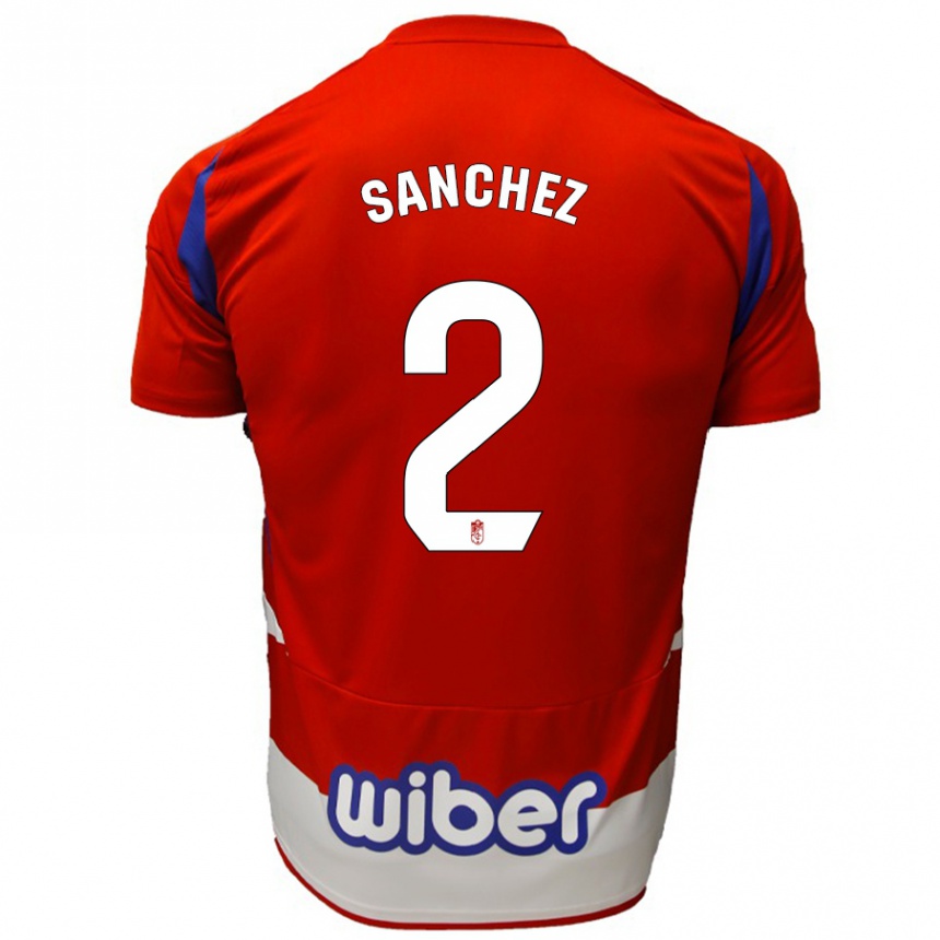 Kids Football Rubén Sánchez #2 Red White Blue Home Jersey 2024/25 T-Shirt Uk