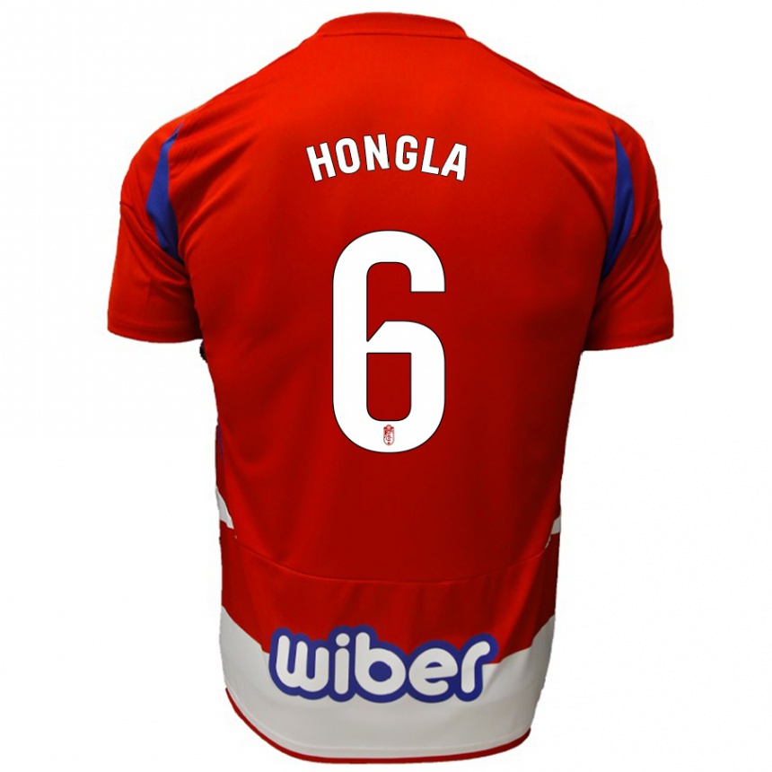 Kids Football Martin Hongla #6 Red White Blue Home Jersey 2024/25 T-Shirt Uk