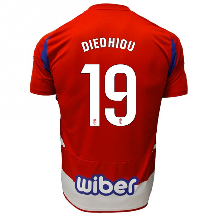 Kids Football Famara Diédhiou #19 Red White Blue Home Jersey 2024/25 T-Shirt Uk