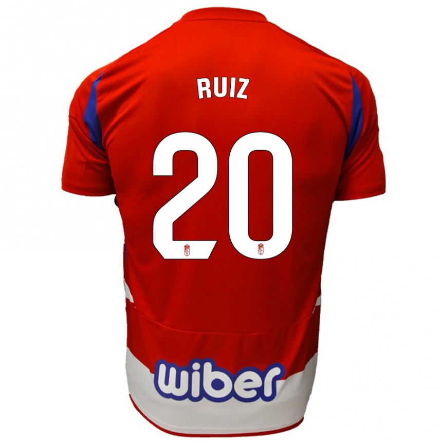 Kids Football Sergio Ruiz #20 Red White Blue Home Jersey 2024/25 T-Shirt Uk