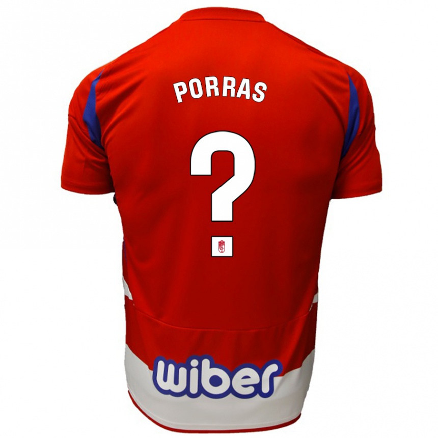 Kids Football Cristian Porras #0 Red White Blue Home Jersey 2024/25 T-Shirt Uk