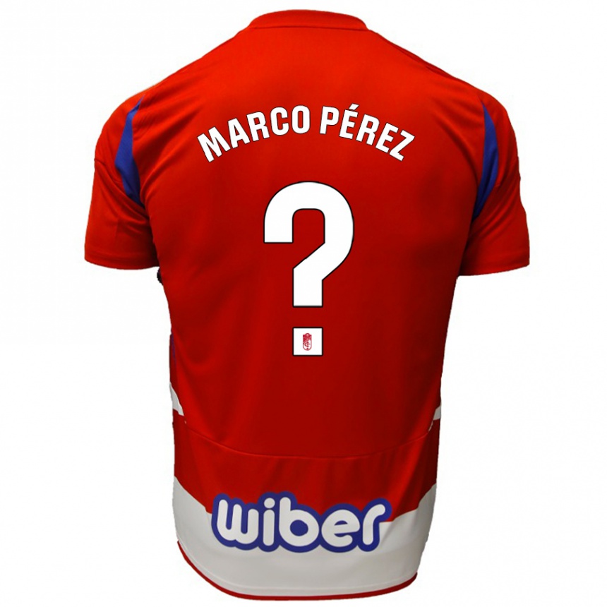 Kids Football Marco Pérez #0 Red White Blue Home Jersey 2024/25 T-Shirt Uk