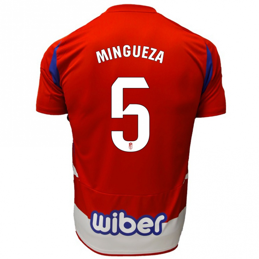 Kids Football Ariadna Mingueza #5 Red White Blue Home Jersey 2024/25 T-Shirt Uk