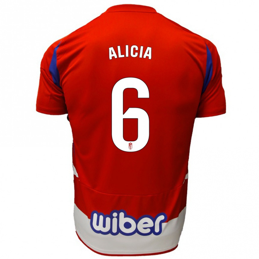 Kids Football Alicia #6 Red White Blue Home Jersey 2024/25 T-Shirt Uk