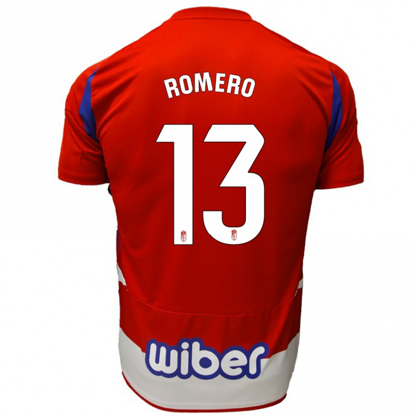 Kids Football Andrea Romero #13 Red White Blue Home Jersey 2024/25 T-Shirt Uk