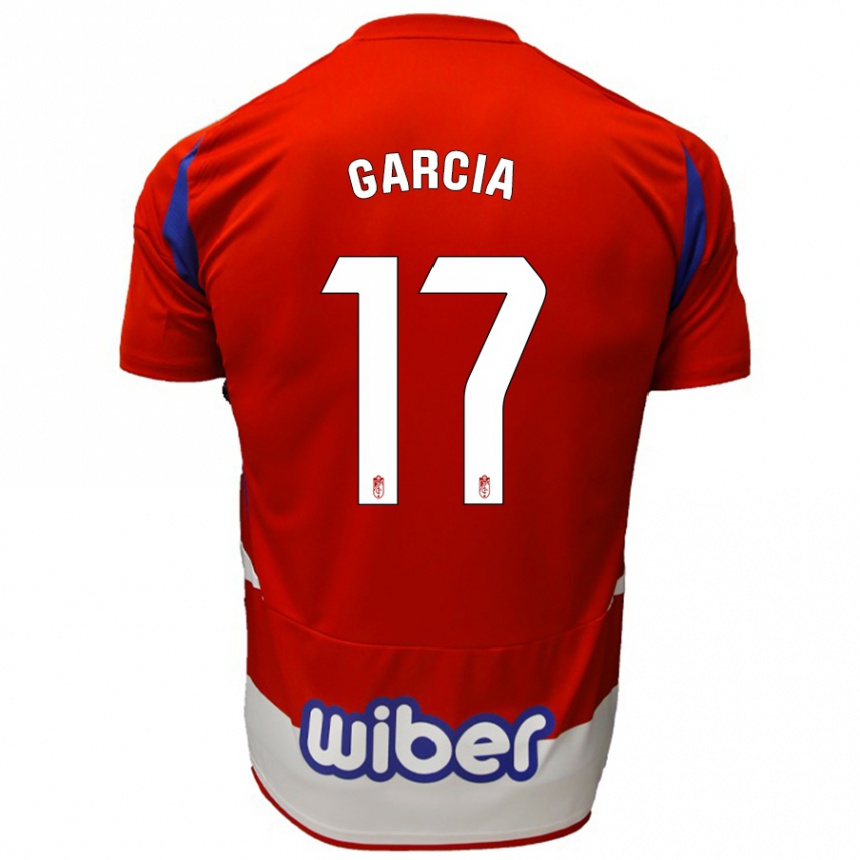 Kids Football Naima García #17 Red White Blue Home Jersey 2024/25 T-Shirt Uk