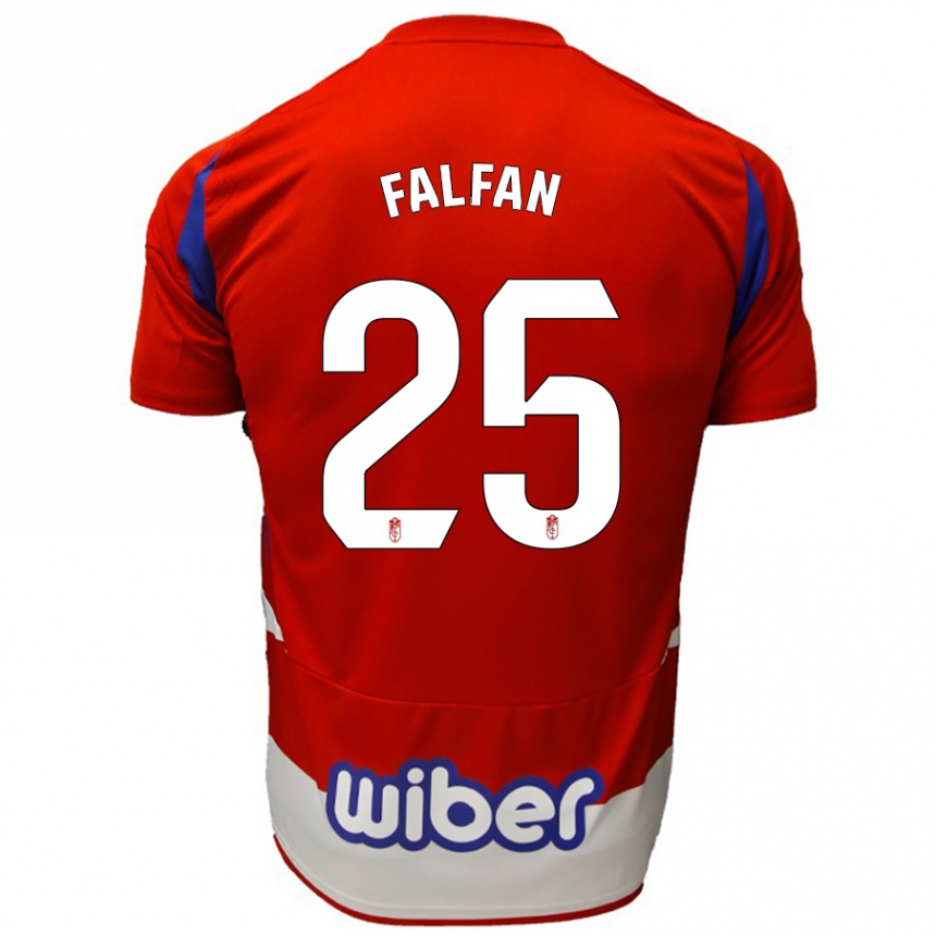 Kids Football Daiana Falfán #25 Red White Blue Home Jersey 2024/25 T-Shirt Uk