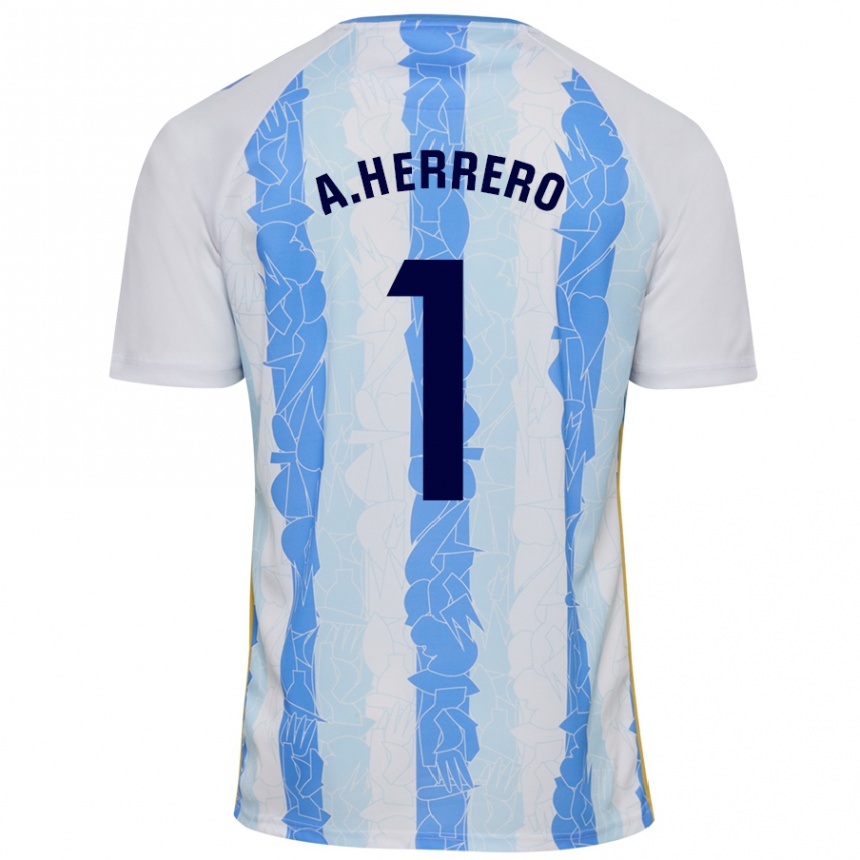 Kids Football Alfonso Herrero #1 White Blue Home Jersey 2024/25 T-Shirt Uk