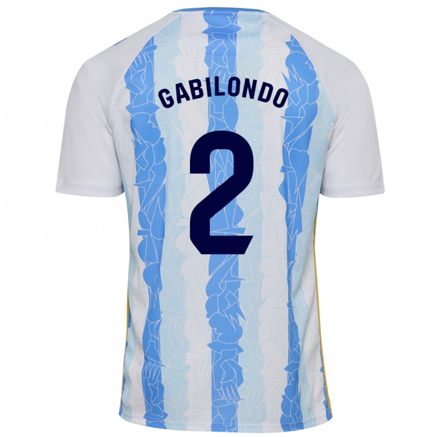 Kids Football Jokin Gabilondo #2 White Blue Home Jersey 2024/25 T-Shirt Uk