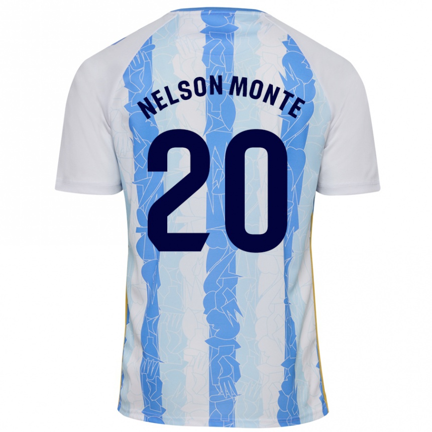 Kids Football Nélson Monte #20 White Blue Home Jersey 2024/25 T-Shirt Uk