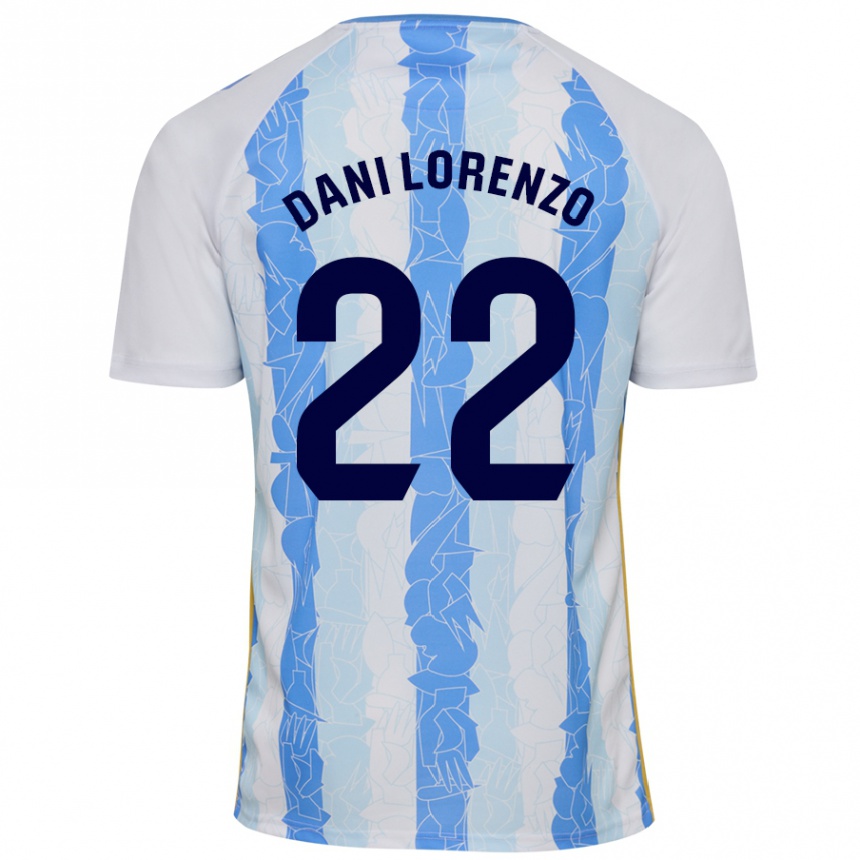 Kids Football Dani Lorenzo #22 White Blue Home Jersey 2024/25 T-Shirt Uk