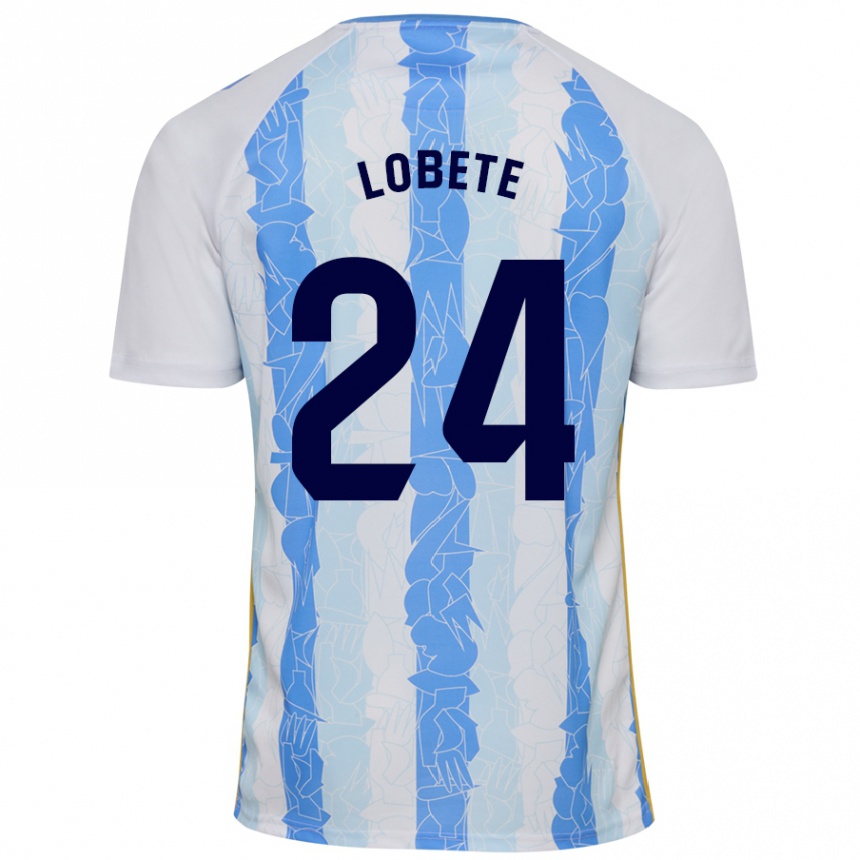 Kids Football Julen Lobete #24 White Blue Home Jersey 2024/25 T-Shirt Uk