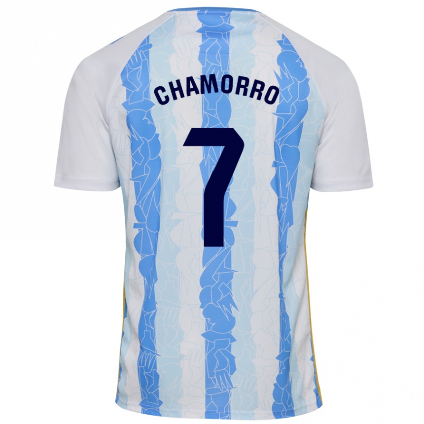 Kids Football Alexis Chamorro #7 White Blue Home Jersey 2024/25 T-Shirt Uk