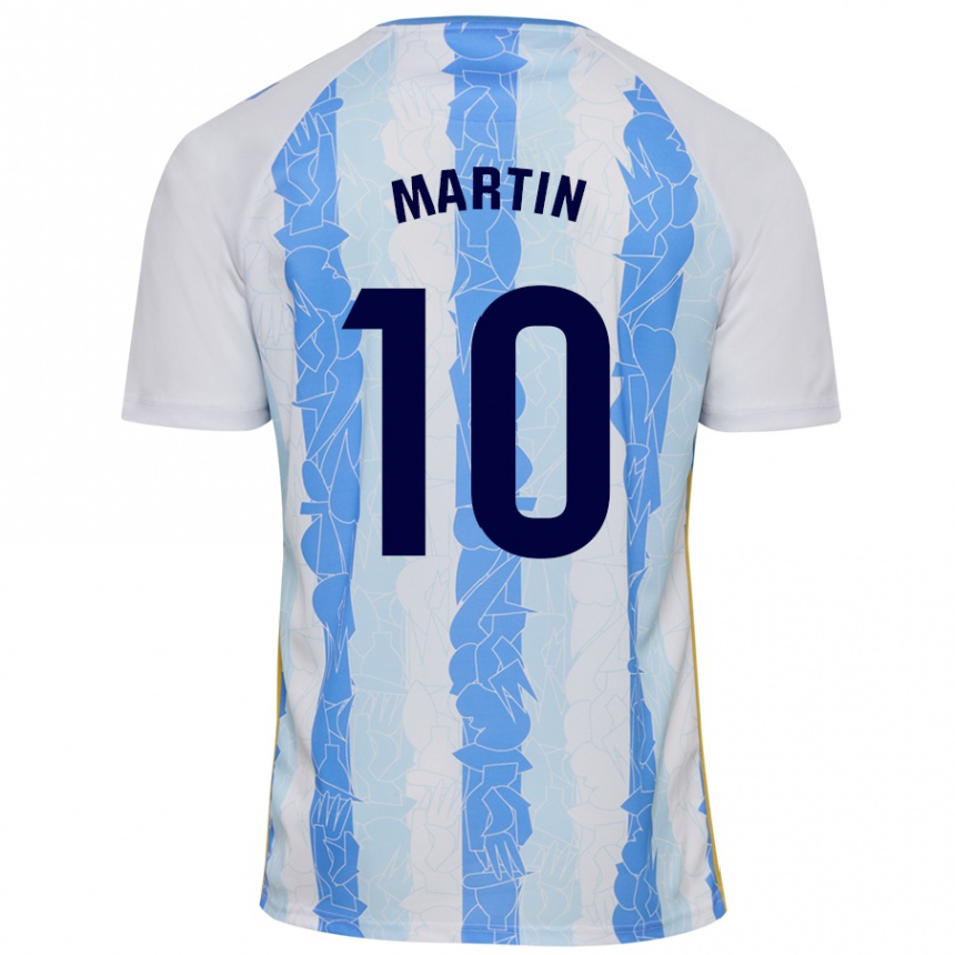 Kids Football Jesús Martín #10 White Blue Home Jersey 2024/25 T-Shirt Uk