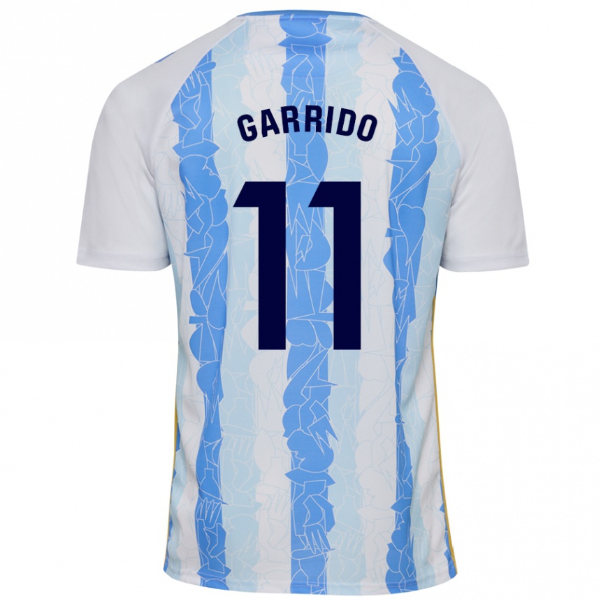 Kids Football Rafael Garrido #11 White Blue Home Jersey 2024/25 T-Shirt Uk