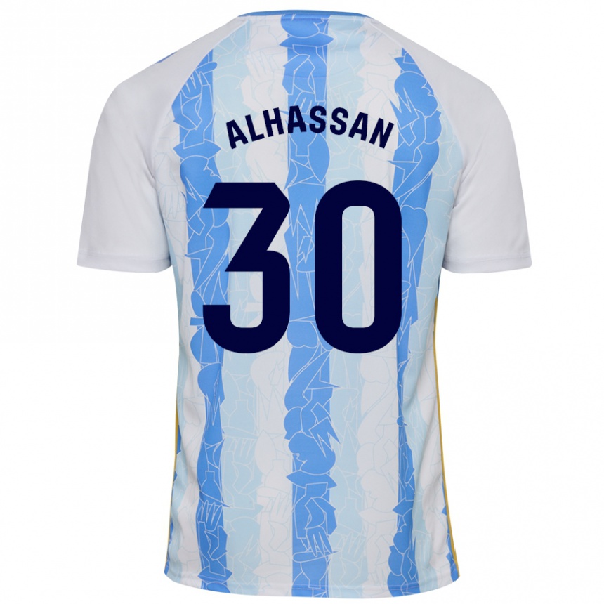 Kids Football Mubarak Alhassan #30 White Blue Home Jersey 2024/25 T-Shirt Uk