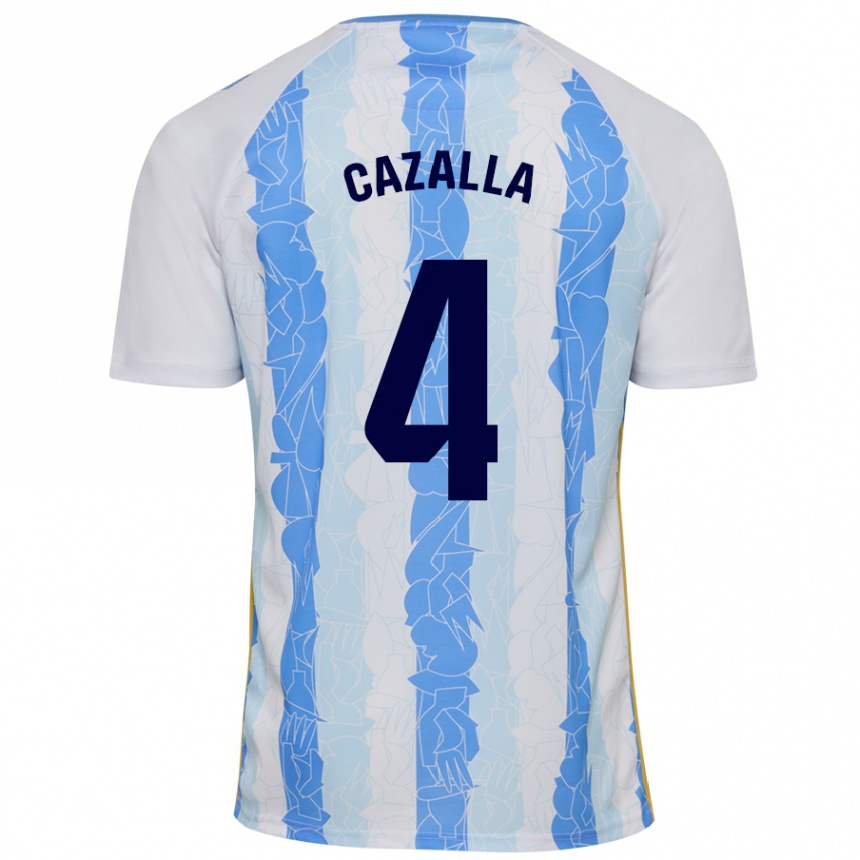 Kids Football Marta Cazalla #4 White Blue Home Jersey 2024/25 T-Shirt Uk