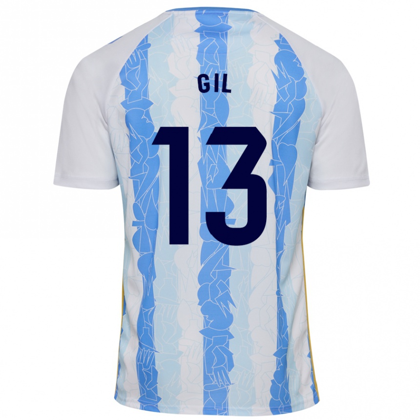 Kids Football Noelia Gil #13 White Blue Home Jersey 2024/25 T-Shirt Uk