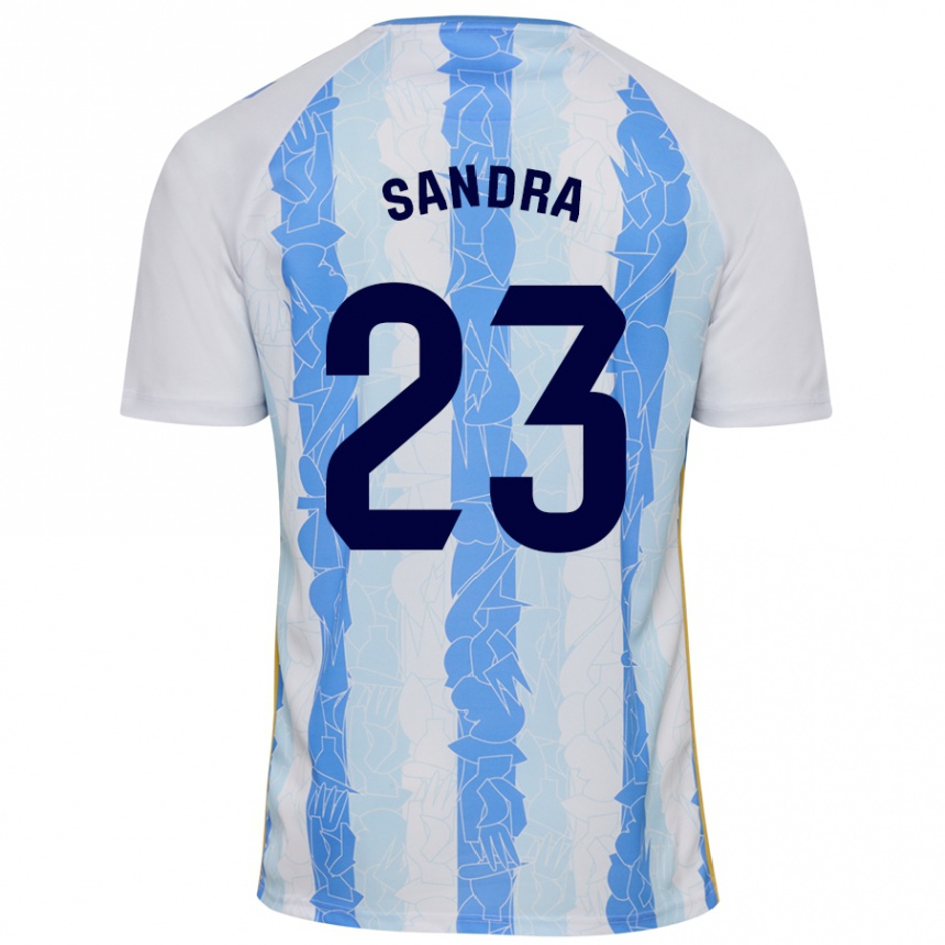 Kids Football Sandra #23 White Blue Home Jersey 2024/25 T-Shirt Uk