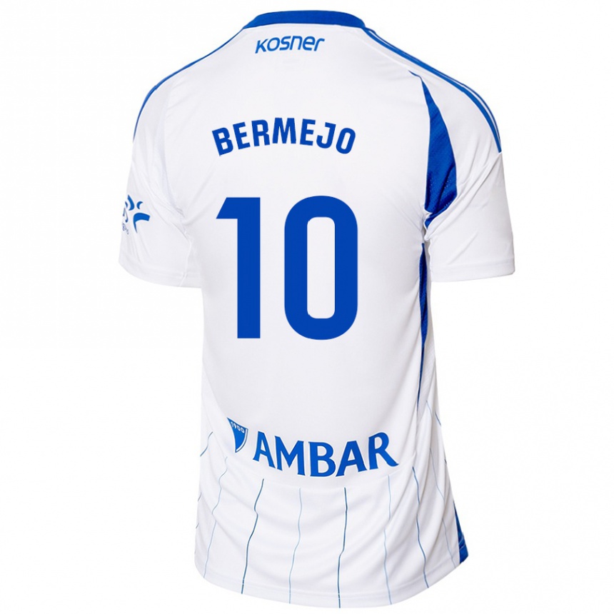 Kids Football Sergio Bermejo #10 Red White Home Jersey 2024/25 T-Shirt Uk