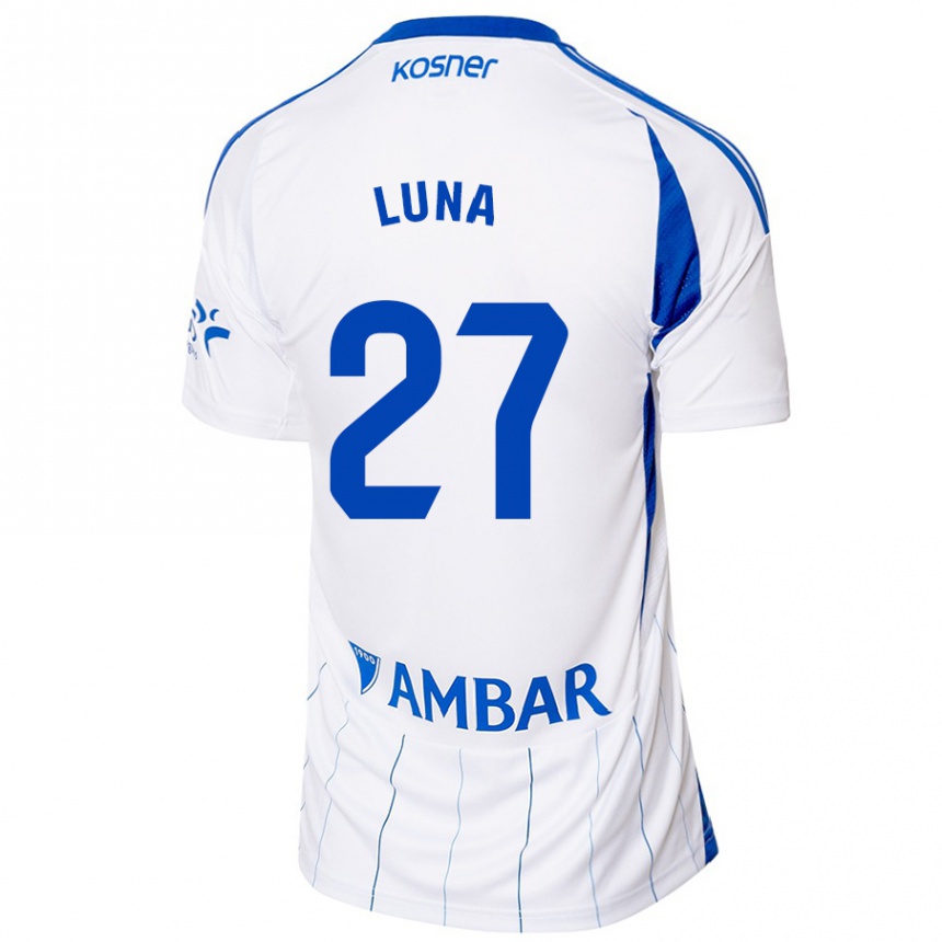 Kids Football Marcos Luna #27 Red White Home Jersey 2024/25 T-Shirt Uk