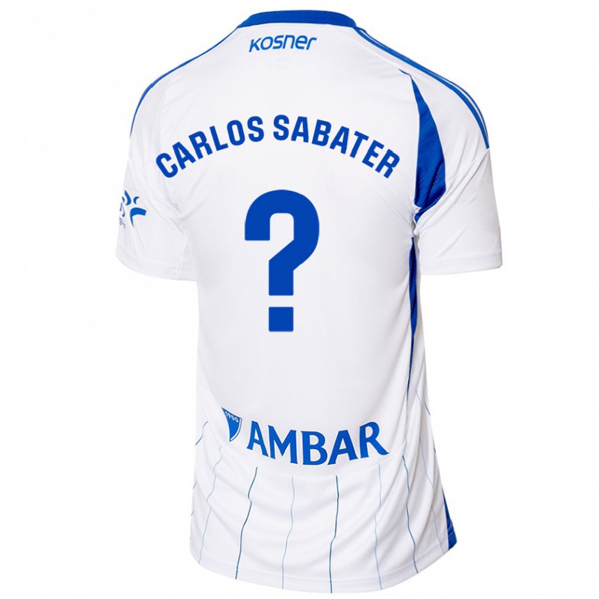 Kids Football Juan Carlos Sabater #0 Red White Home Jersey 2024/25 T-Shirt Uk