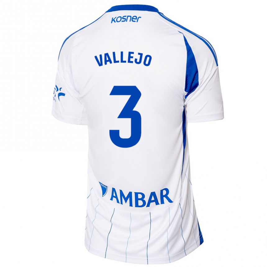 Kids Football Jaime Vallejo #3 Red White Home Jersey 2024/25 T-Shirt Uk