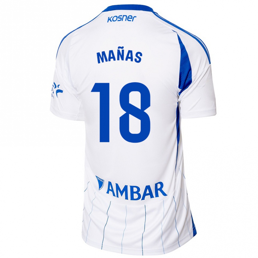 Kids Football Aitor Mañas #18 Red White Home Jersey 2024/25 T-Shirt Uk