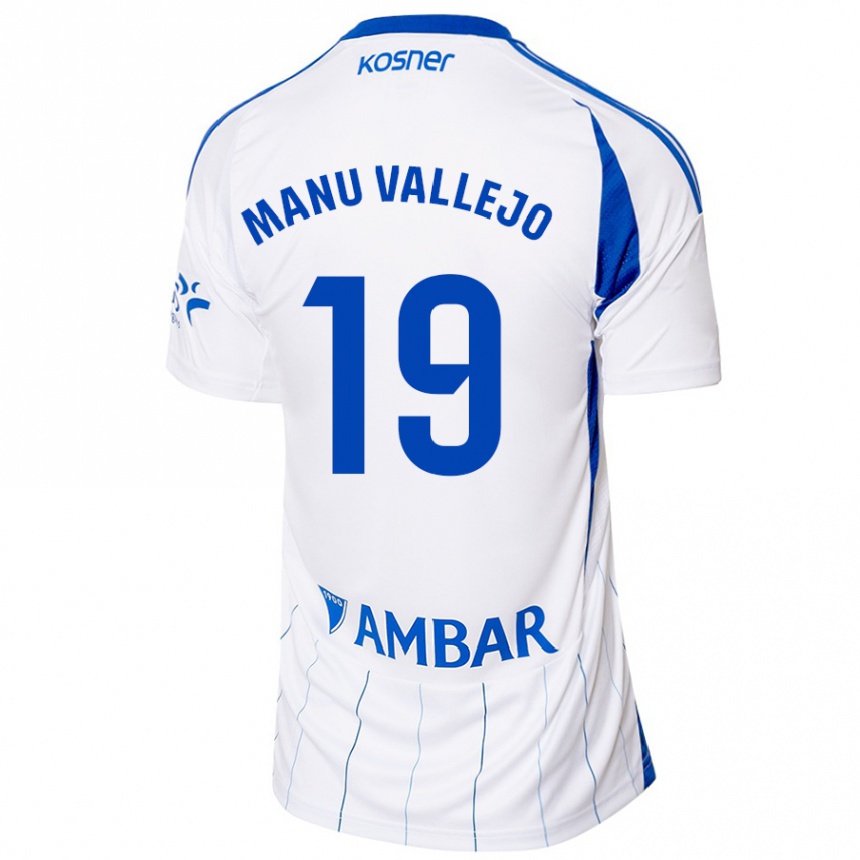 Kids Football Manu Vallejo #19 Red White Home Jersey 2024/25 T-Shirt Uk