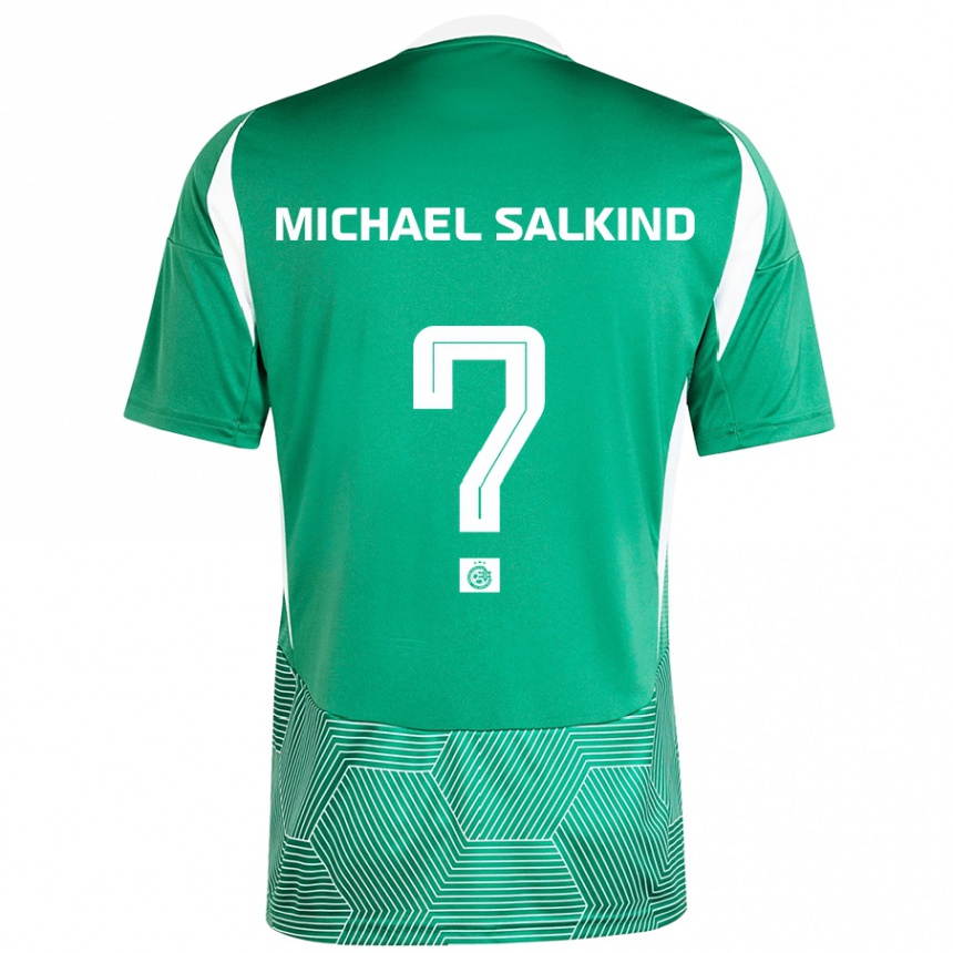 Kids Football Liav Michael Salkind #0 Green White Home Jersey 2024/25 T-Shirt Uk