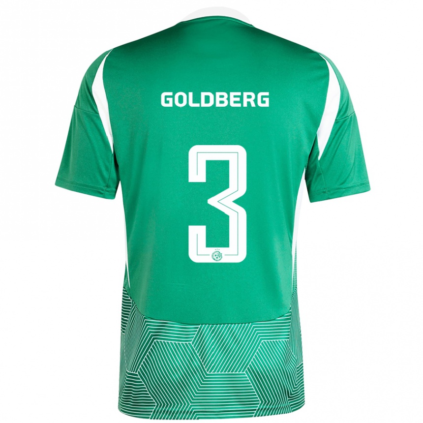 Kids Football Shon Goldberg #3 Green White Home Jersey 2024/25 T-Shirt Uk