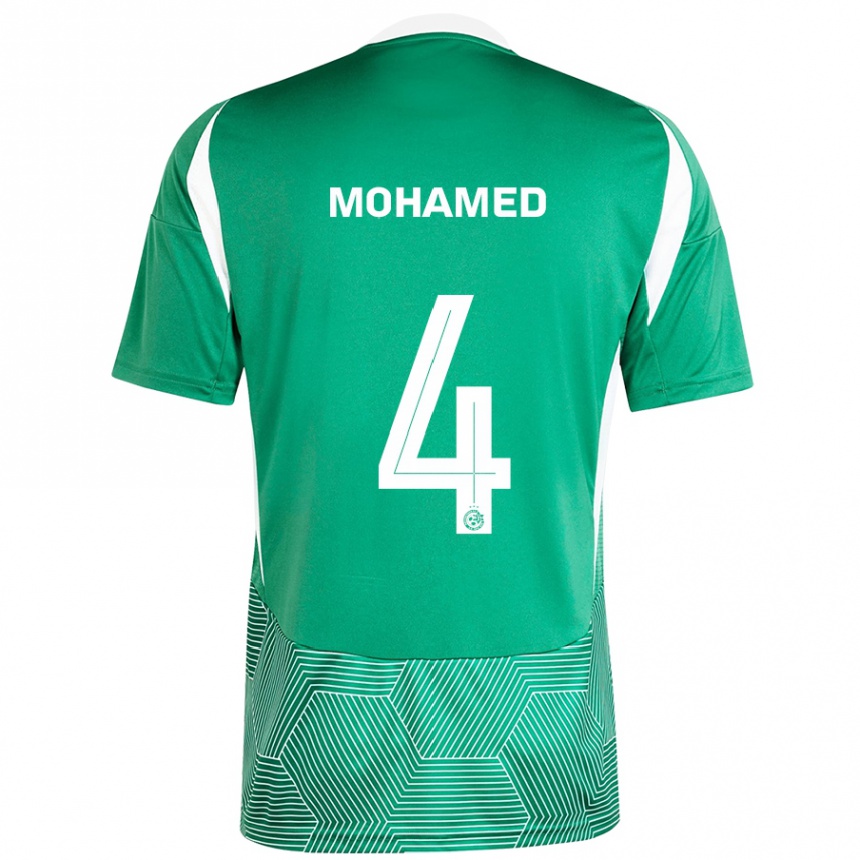 Kids Football Ali Mohamed #4 Green White Home Jersey 2024/25 T-Shirt Uk