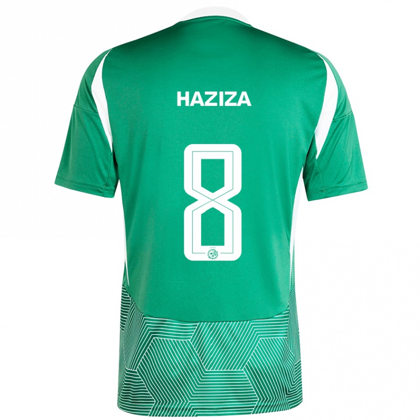 Kids Football Dolev Haziza #8 Green White Home Jersey 2024/25 T-Shirt Uk