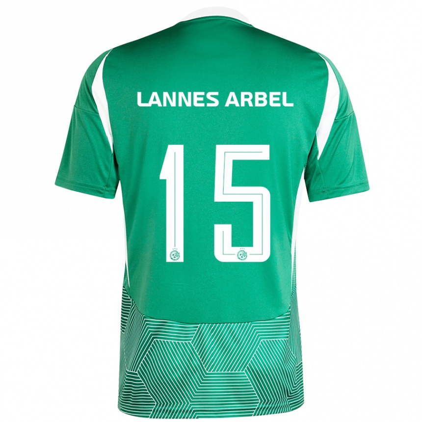 Kids Football Tomer Lannes Arbel #15 Green White Home Jersey 2024/25 T-Shirt Uk