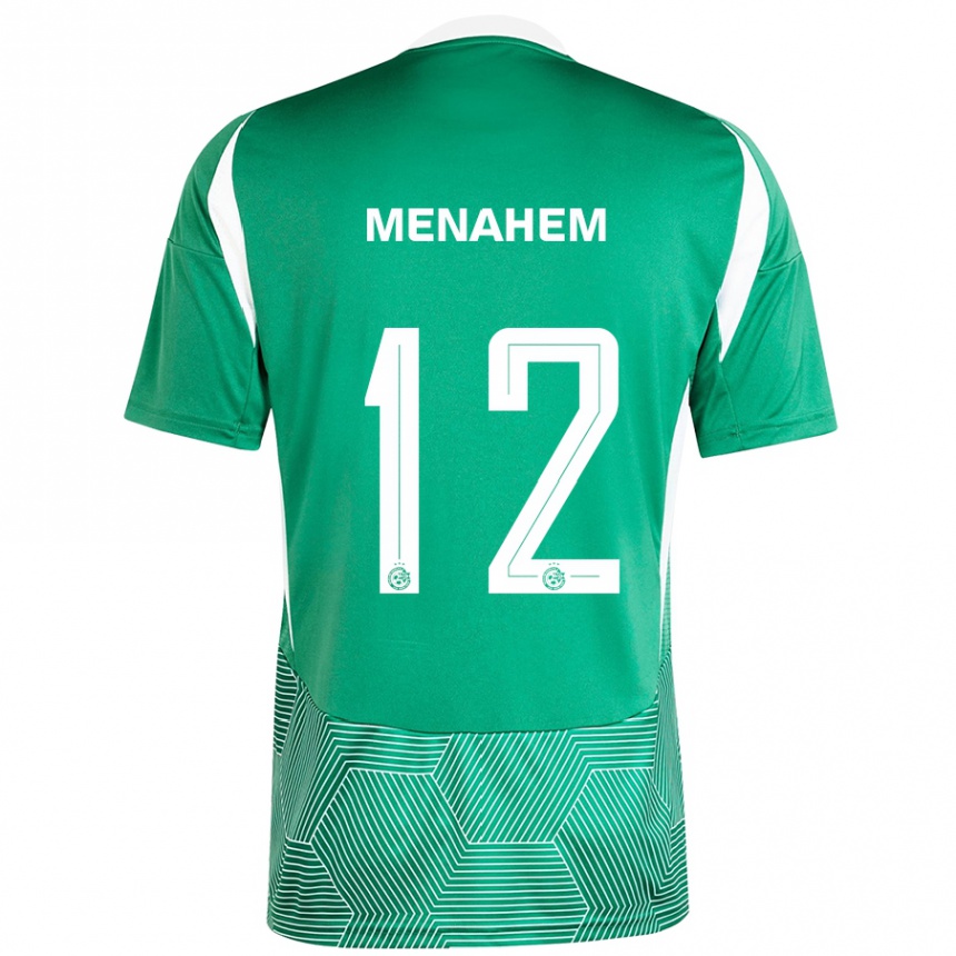 Kids Football Sun Menahem #12 Green White Home Jersey 2024/25 T-Shirt Uk