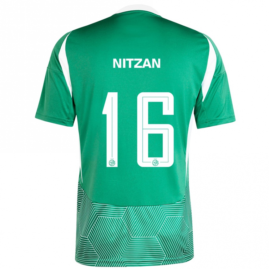 Kids Football Itamar Nitzan #16 Green White Home Jersey 2024/25 T-Shirt Uk