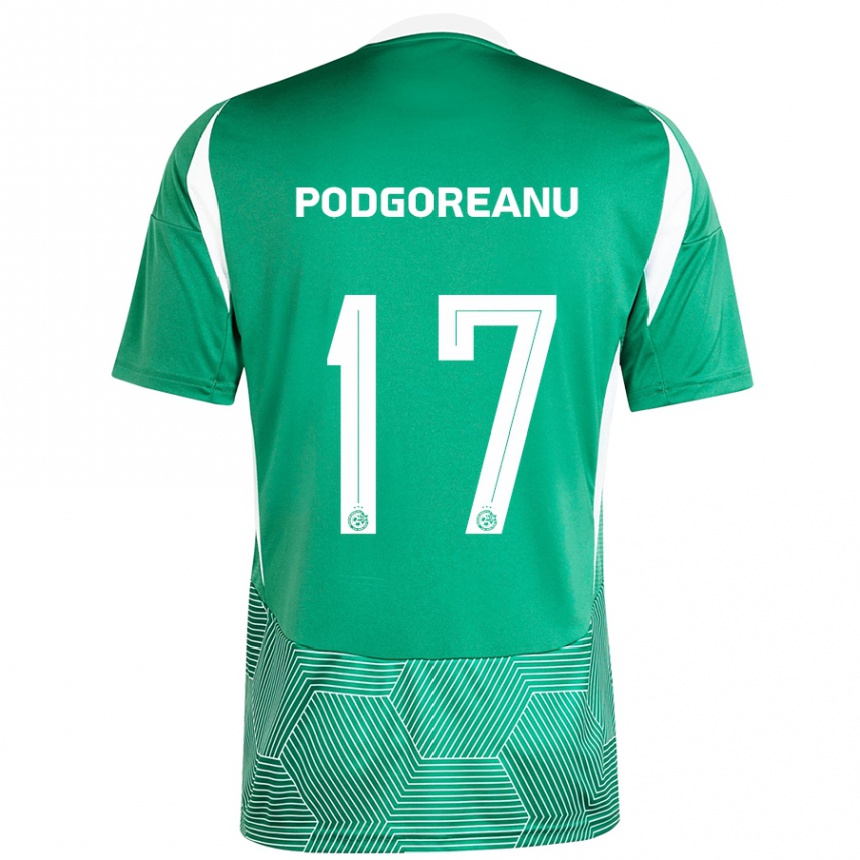 Kids Football Suf Podgoreanu #17 Green White Home Jersey 2024/25 T-Shirt Uk