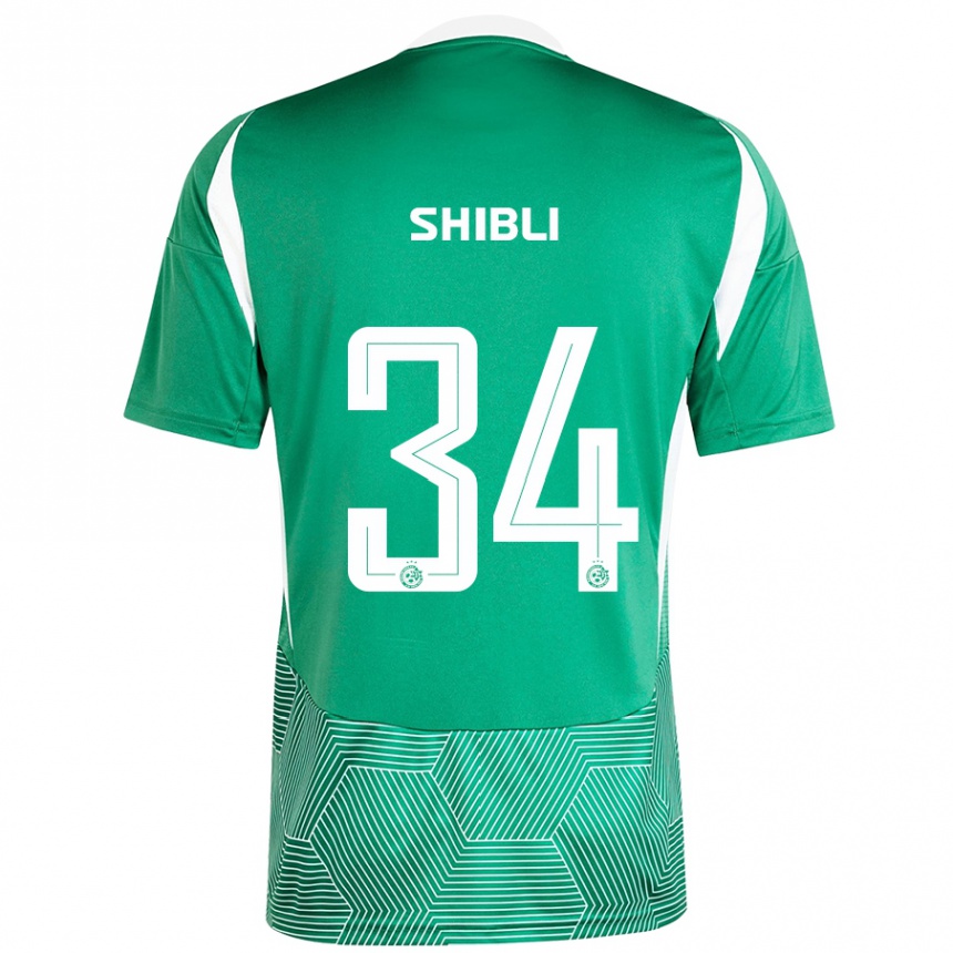 Kids Football Hamza Shibli #34 Green White Home Jersey 2024/25 T-Shirt Uk