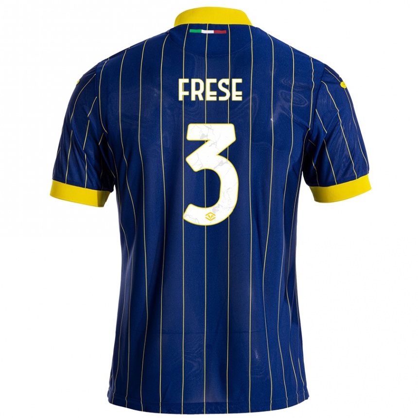 Kids Football Martin Frese #3 Blue Yellow Home Jersey 2024/25 T-Shirt Uk