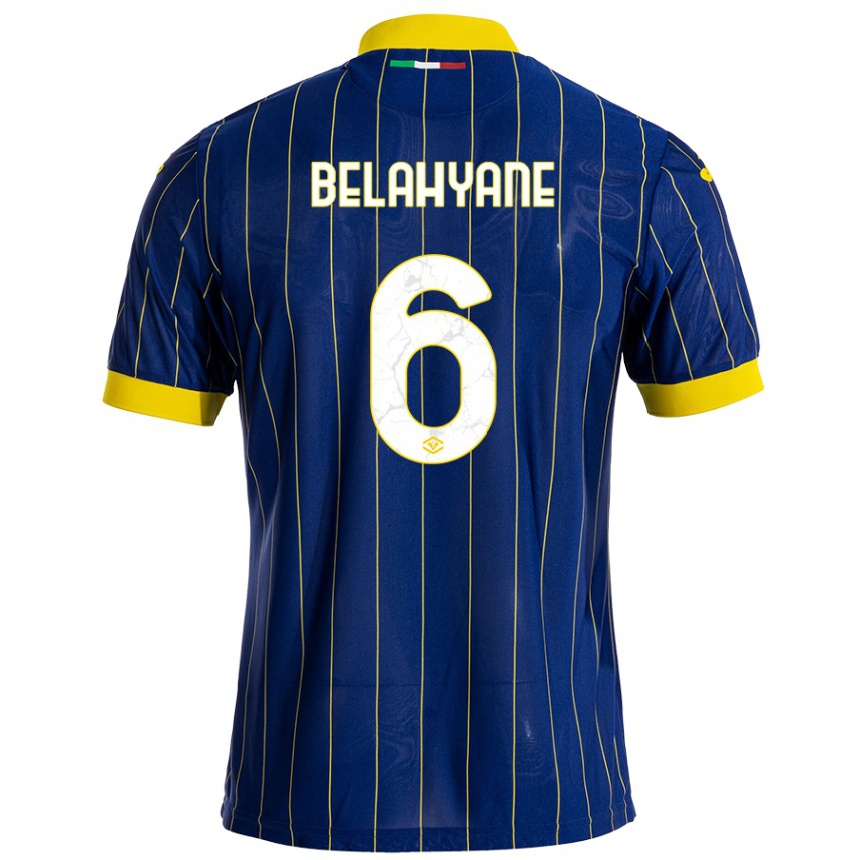 Kids Football Reda Belahyane #6 Blue Yellow Home Jersey 2024/25 T-Shirt Uk