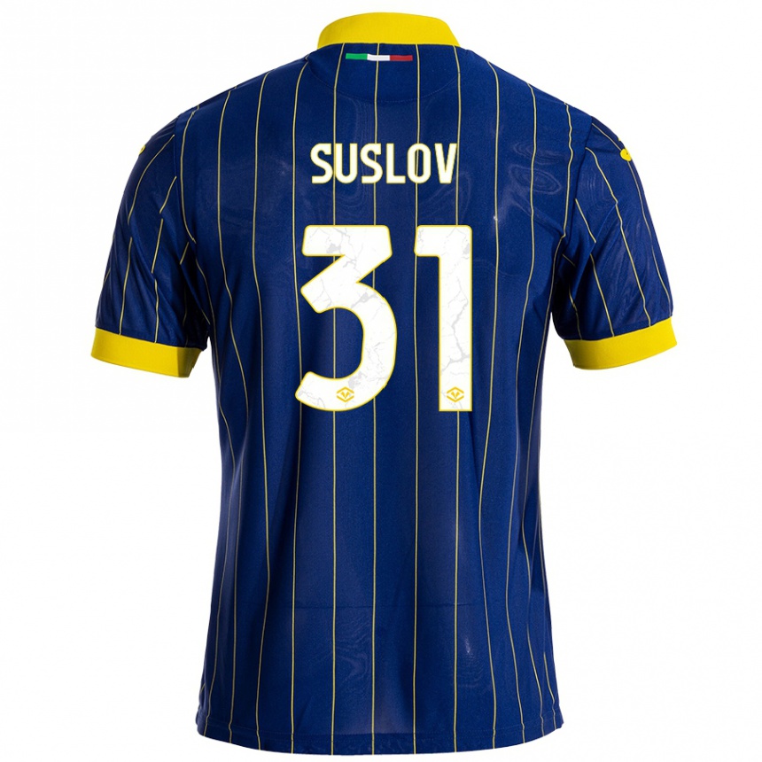 Kids Football Tomas Suslov #31 Blue Yellow Home Jersey 2024/25 T-Shirt Uk