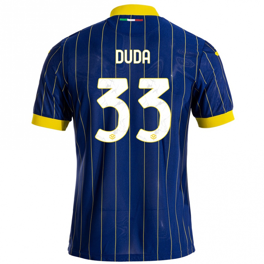 Kids Football Ondrej Duda #33 Blue Yellow Home Jersey 2024/25 T-Shirt Uk