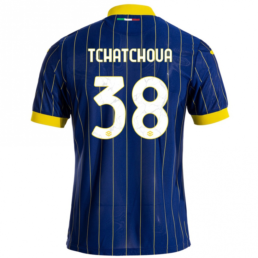 Kids Football Jackson Tchatchoua #38 Blue Yellow Home Jersey 2024/25 T-Shirt Uk