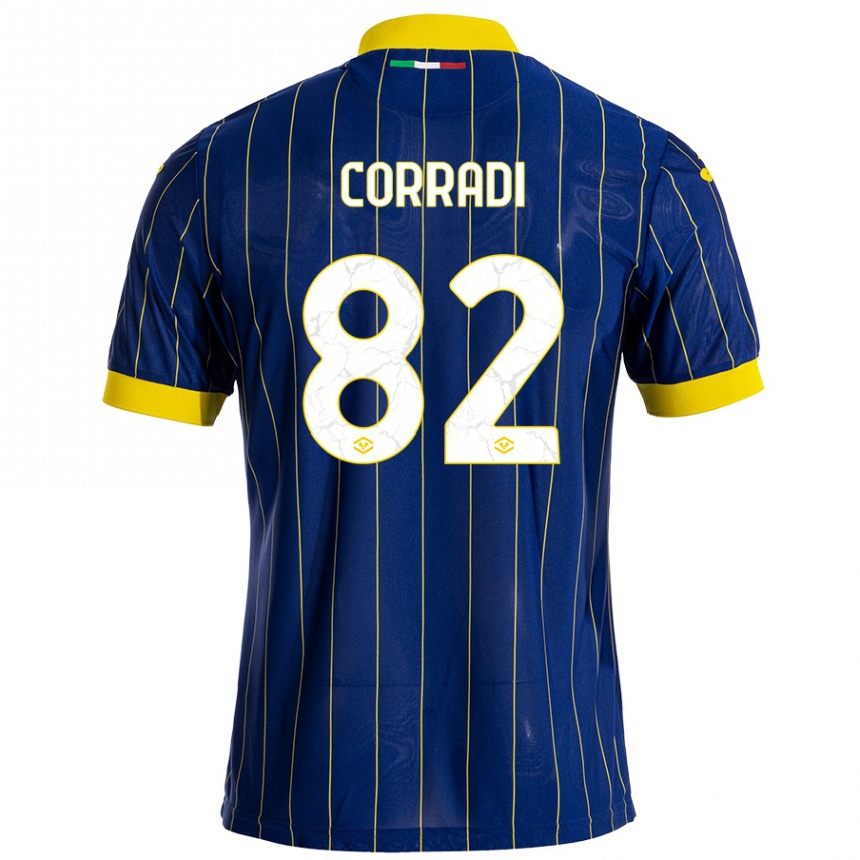 Kids Football Christian Corradi #82 Blue Yellow Home Jersey 2024/25 T-Shirt Uk