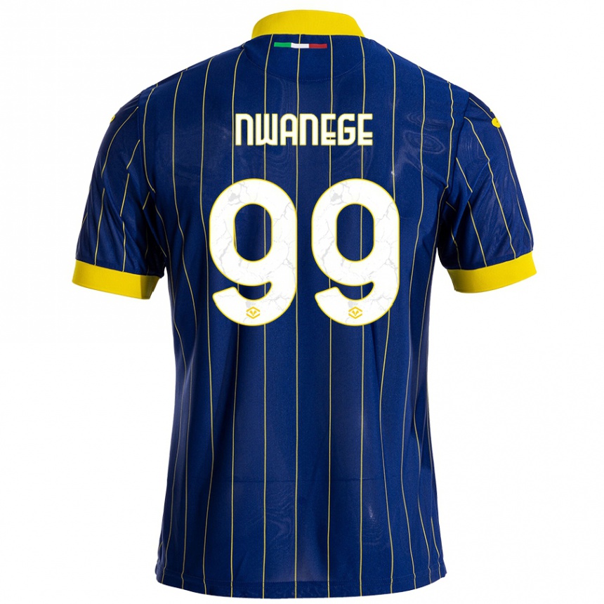 Kids Football Karlson Nwanege #99 Blue Yellow Home Jersey 2024/25 T-Shirt Uk