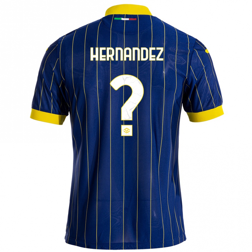 Kids Football Joaquin Hernandez #0 Blue Yellow Home Jersey 2024/25 T-Shirt Uk