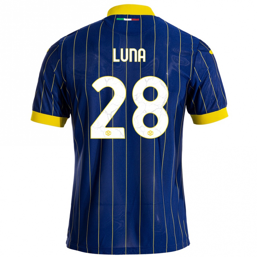 Kids Football Agustín Luna #28 Blue Yellow Home Jersey 2024/25 T-Shirt Uk