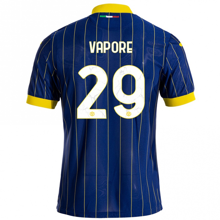 Kids Football Angelo Vapore #29 Blue Yellow Home Jersey 2024/25 T-Shirt Uk