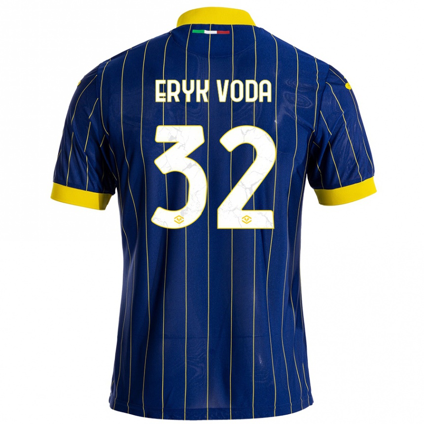 Kids Football Andrei Eryk Voda #32 Blue Yellow Home Jersey 2024/25 T-Shirt Uk